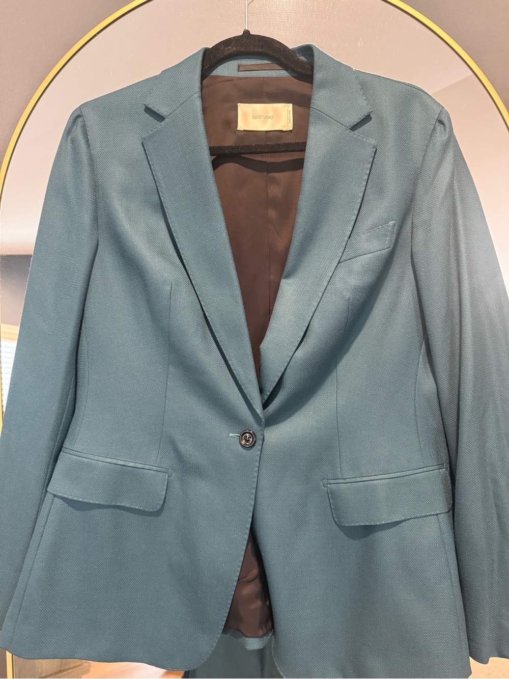 Teal Single-Button Women's Blazer & Pants
